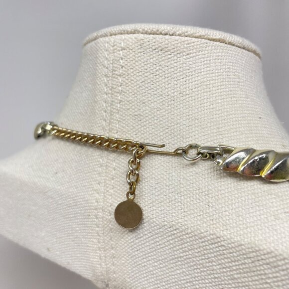 Vintage Choker‎ Necklace Silver-Tone Chunky Retro Simple Geometric - Picture 4 of 8